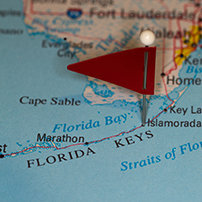 Imagen de Mapa de Florida con Bandera en los Cayos de Florida