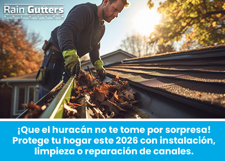 Profesional Limpiando las Canaletas de LLuvias